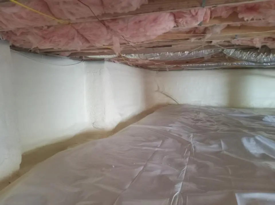 Crawl space encapsulation with closed-cell spray foam for Roof Leak Repair in Lancaster